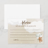 Cartes de conseil Baby shower de l'ours en peluche (Devant / Derrière)