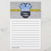 Cartes de conseil Baby shower des agents de police (Devant)