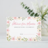 Cartes de conseil baby shower | Fleur rose blanche (Debout devant)