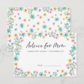 Cartes de conseil baby shower | Fleurs colorées (Devant / Derrière)