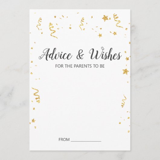 Cartes de conseil Baby shower Gold Celebration (Devant)