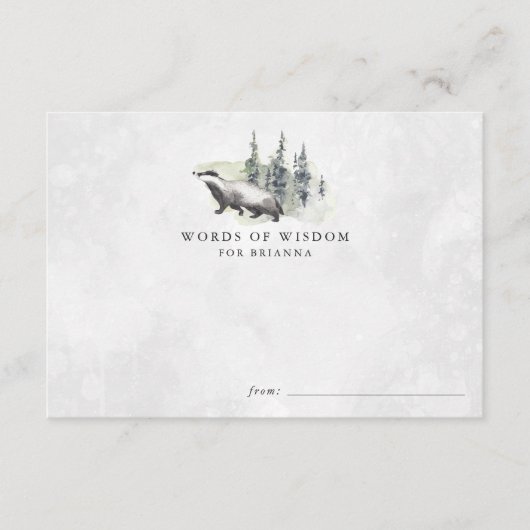 Cartes de conseil Baby shower pour animaux de bois (Devant)