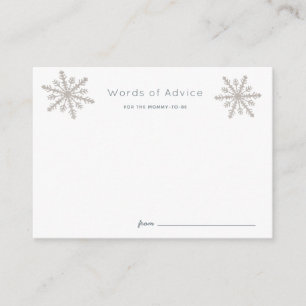 Cartes de conseil Baby shower Silver Snowflakes
