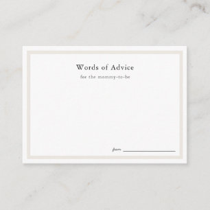 Cartes de conseil Baby shower simples