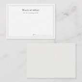 Cartes de conseil Baby shower simples (Devant / Derrière)