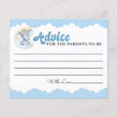 Cartes de conseil Blue Elephant Boy Baby shower (Devant)