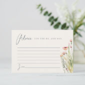 Cartes de conseil chic Boho fleur sauvage (Debout devant)