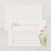 Cartes de conseil chic Boho fleur sauvage (Devant / Derrière)