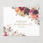 Cartes de conseil citrouille pour Fêtes des mariée (Dos)