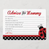 Cartes de conseil de Baby shower Ladybug (Devant)