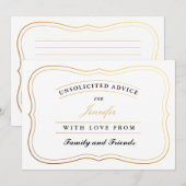 Cartes de conseil de douche personnalisées Mariée (Devant / Derrière)