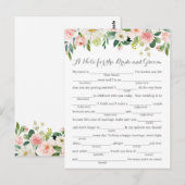 Cartes de conseil de mariage de fleur rose et (Devant / Derrière)