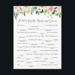 Cartes de conseil de mariage de fleur rose et<br><div class="desc">Nos cartes suffisance-dans-le-vides de conseil de fleur rose et blanche sont une activité d'amusement pour avoir une réception de mariage ou douche nuptiale. Vous pouvez changer les mots de titre si vous voudriez en utilisant l'outil "personnalisez ce modèle" de Zazzle. Soyez sûr de vérifier notre grande sélection des articles coordonnés...</div>