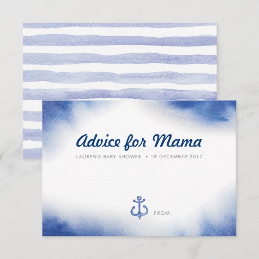 Cartes de conseil en Baby shower vert botanique (Devant / Derrière)