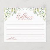 Cartes de conseil en Fête des mariées Eucalyptus v (Devant)