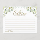 Cartes de conseil en Fête des mariées Eucalyptus v (Devant)