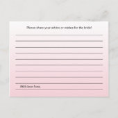 Cartes de conseil en Fête des mariées rose (Dos)