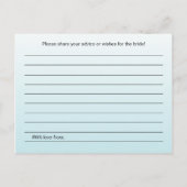 Cartes de conseil en Fête des mariées Turquoise (Dos)