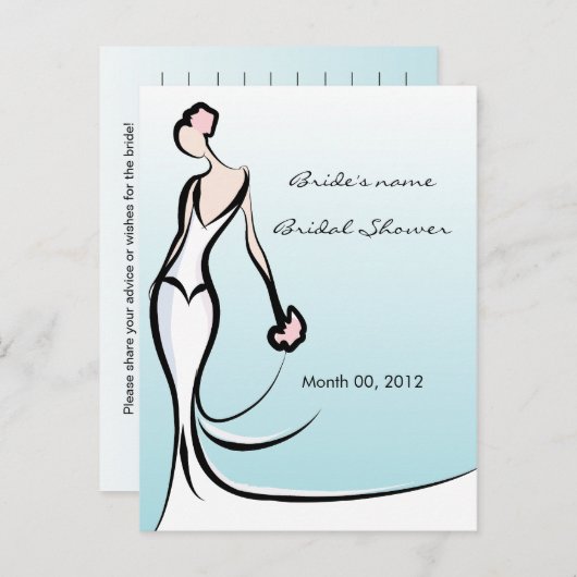 Cartes de conseil en Fête des mariées Turquoise (Devant / Derrière)