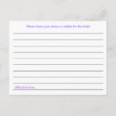 Cartes de conseil en Fête des mariées violette (Dos)