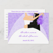 Cartes de conseil en Fête des mariées violette (Devant / Derrière)