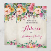 Cartes de conseil en Fêtes des mariées florales (Devant / Derrière)