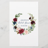 Cartes de conseil et de souhaits floraux Blush Nav (Dos)