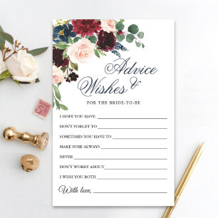 Cartes de conseil et de souhaits floraux Blush Nav