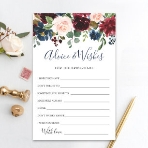 Cartes de conseil et de souhaits floraux Blush Nav
