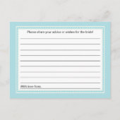 Cartes de conseil Fête des mariées (Dos)