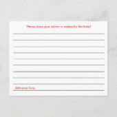 Cartes de conseil Fête des mariées (Dos)