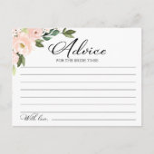 Cartes de conseil Fête des mariées aux fleurs rose (Devant)