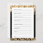 Cartes de conseil Fête des mariées Gold Lights (Devant)