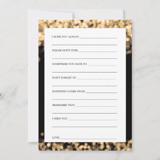 Cartes de conseil Fête des mariées Gold Lights (Devant)