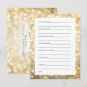 Cartes de conseil Fête des mariées Gold Parties sc (Devant / Derrière)