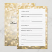 Cartes de conseil Fête des mariées Gold Parties sc (Devant / Derrière)