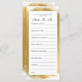 Cartes de conseil Fête des mariées Gold Peinture L (Devant / Derrière)