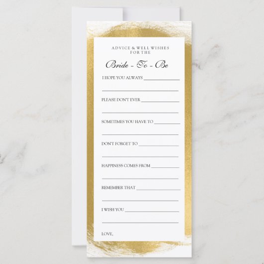 Cartes de conseil Fête des mariées Gold Peinture L (Devant)