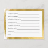 Cartes de conseil Fête des mariées Gold Peinture L (Dos)