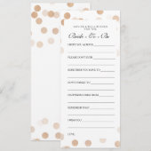 Cartes de conseil Fête des mariées Parties scintil (Devant / Derrière)