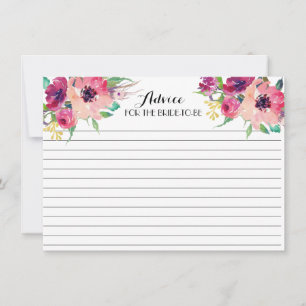 Cartes de conseil florales roses et turquoises