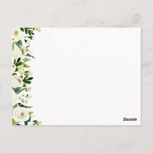 Cartes de conseil Mariage à fleurs blanches avec v (Dos)