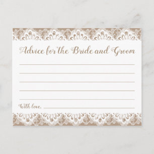 Cartes de conseil Mariage Burlap et dentelle, Rust
