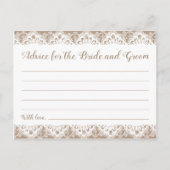 Cartes de conseil Mariage Burlap et dentelle, Rust (Devant)