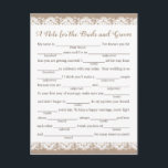 Cartes de conseil Mariage Burlap et dentelle, Rust<br><div class="desc">Nos cartes de conseils en burlap et dentelle rustique sont une activité amusante pour une réception de mariage ou une douche nuptiale. Vous pouvez modifier le libellé du titre si vous le souhaitez en utilisant l'outil "Personnalisez ce modèle" de Zazzle. N'oubliez pas de consulter notre vaste sélection d'articles de coordination...</div>