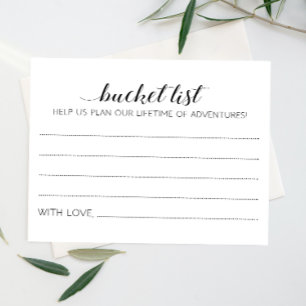 Cartes de conseil Mariage de liste des seaux blanc