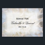 Cartes de conseil Mariage florales pour oeillets b<br><div class="desc">Demandez à vos invités de partager leurs paroles de sagesse avec le couple marié avec l'élégante Carnation Blanche Carnation Florale Mariage Advice Cards. Personnalisez-les avec les noms de la mariée et du marié et leur date de cérémonie de mariage. Ces cartes-conseils personnalisées à fleurs présentent une numériquement photo florale peinte...</div>