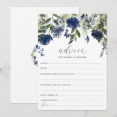 Cartes de conseil mariage Marine Fleur sauvage ble (Devant / Derrière)