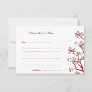 Cartes de conseil Mariage orientales Red Cherry Bl