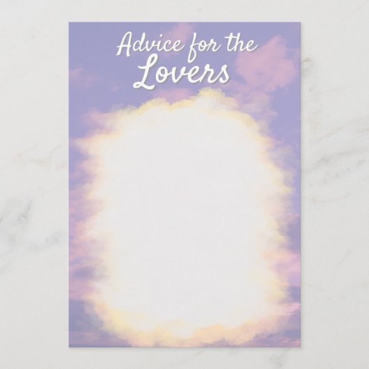 Cartes de conseil pour amoureux des nuages de rêve (Devant)